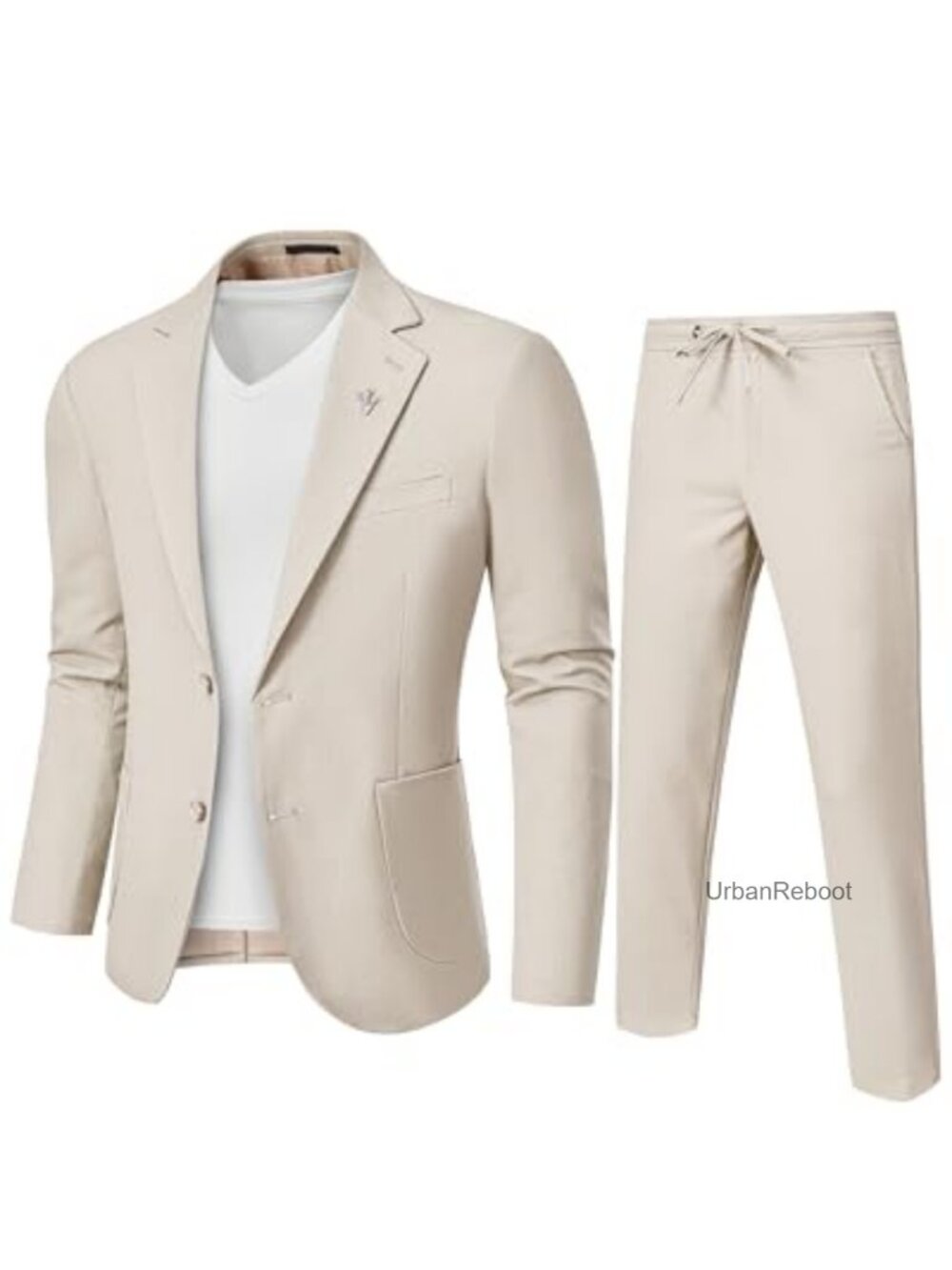 Men's 2-Piece Linen Suit Set Lightweight Wedding Prom Summer